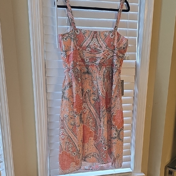 Ann Taylor Orange Sleeveless Midi Sundress - Picture 7 of 15